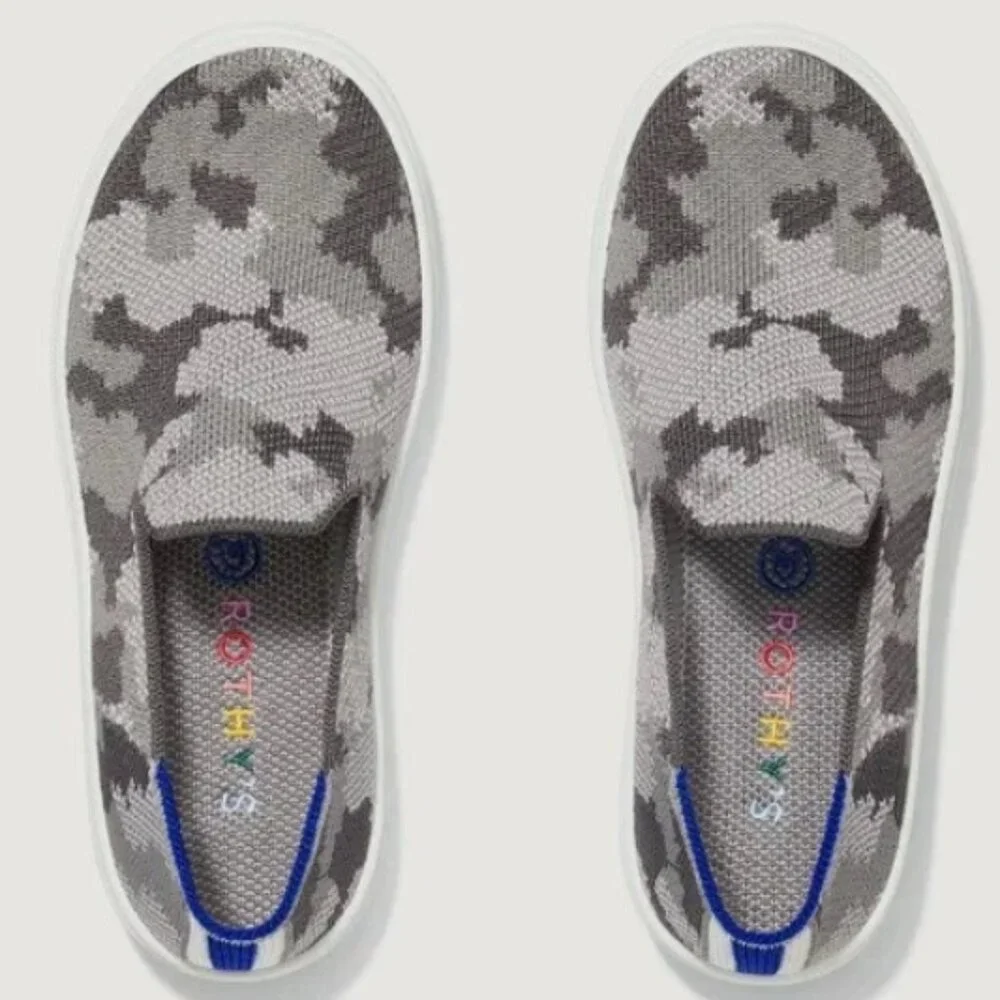 Rothy's Grey Camo Kids Sneaker Size 11 New in Unopened Box